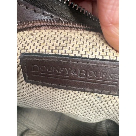 Dooney & Bourke Dark Brown Pebbled Leather Shoulder Bag Purse - Picture 7 of 9